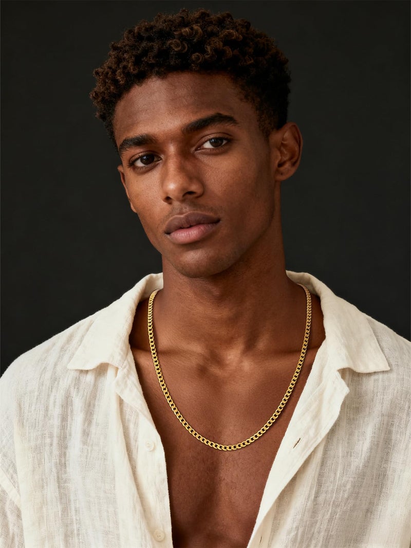 ChainsPro Silver and Gold Chains Men Golden Necklace 22inch Rapper Hip Hop Jewelry friend Father Husband Gift - Image 3